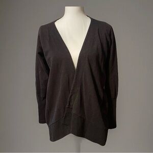 Charcoal Open-Front Cardigan